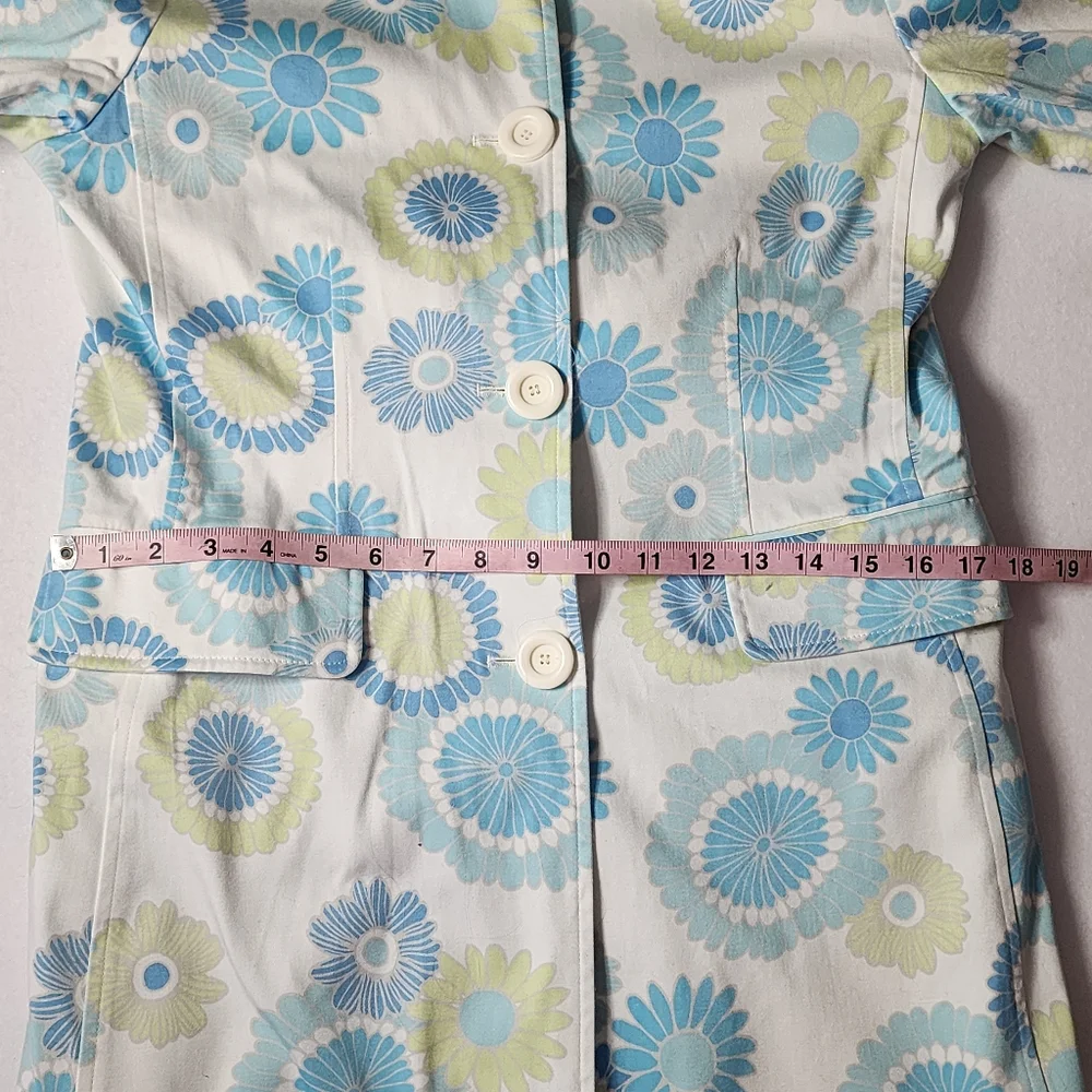 1 Madison Blue Green Floral Trench Coat